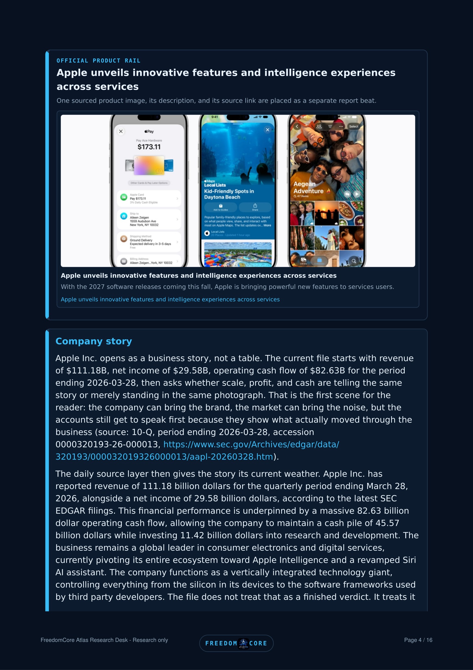 AAPL Atlas Pro night report official product rail